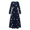 thumbnail image 5 of TopLLC Longues Robe à Manches à Col Rond la Mode Robe d'Hiver pour Femmes Grande Taille Décontractée Col Rond Ample Robe Imprimée à Manches Longues Robe pour Femmes, 5 of 5
