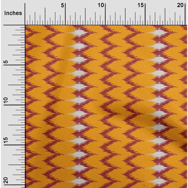 oneOone Tissu Polyester Lycra Chevron Imprimé Ikat Tissu au Mètre 56 Pouces de Large