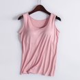 thumbnail image 2 of UPPADA Débardeurs pour Femmes en Modal Rembourré avec Soutien-Gorge Intégré, Col Rond, Camisole Sans Manches avec Soutien-Gorge Sans Armatures, Chandails Ajustés Décontractés, T-Shirt, Grande Taille, Hauts Confortables, Débardeurs pour Femmes 2025 Rose, TTTG, 2 of 4