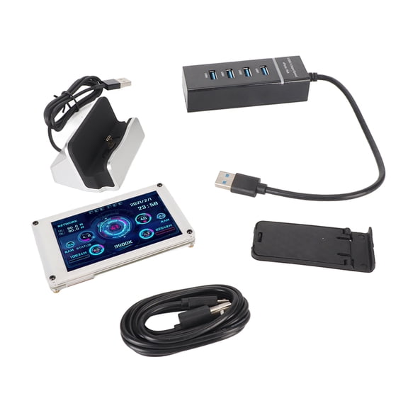 Computer Temp Monitor, Dual USB Interface PC Sensor Panel Display 3.5in IPS 360 Degree Rotation  for Gaming