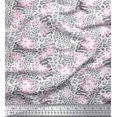 thumbnail image 1 of Soimoi White Cotton Voile Fabric Leopard Animal Skin Decor Fabric Printed Yard 42 Inch Wide, 1 of 3