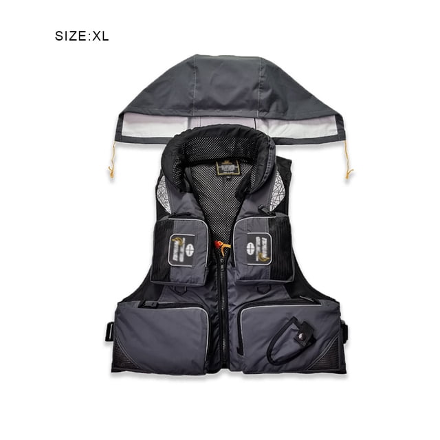 Life Jackets Portable Inflatable Adjustable Detachable Portable Life Jacket Waterproof Rapid Inflation Emergency Supplies Waistcoat for Swimming XL
