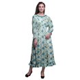 thumbnail image 1 of Bimba Tie-Dye Women Cotton Smocked Boho Renaissance Long Ruffle MaxiDress-Small, 1 of 5