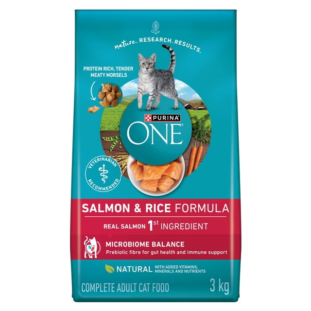 Purina ONE Salmon & Rice, Dry Cat Food 3kg