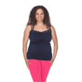thumbnail image 1 of White Mark Universal PS132-02 Plus Size Lace Trim Tank Top, Navy - One Size, 1 of 4