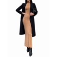 thumbnail image 3 of Robe Maxi à Manches Longues pour Femme Automne et Hiver, Tricot Côtelé, Coupe Ajustée, Robe Décontractée, Kaki, m, 3 of 9