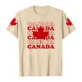 thumbnail image 4 of Fgnfyis T-Shirts Graphiques pour Femmes pour l'Été, Tenue Décontractée, Confortable, Manches Courtes, Col Rond, Tee avec Imprimé Patriotique de la Fête du Canada, T-Shirts pour Femmes Beige TTG, 4 of 4