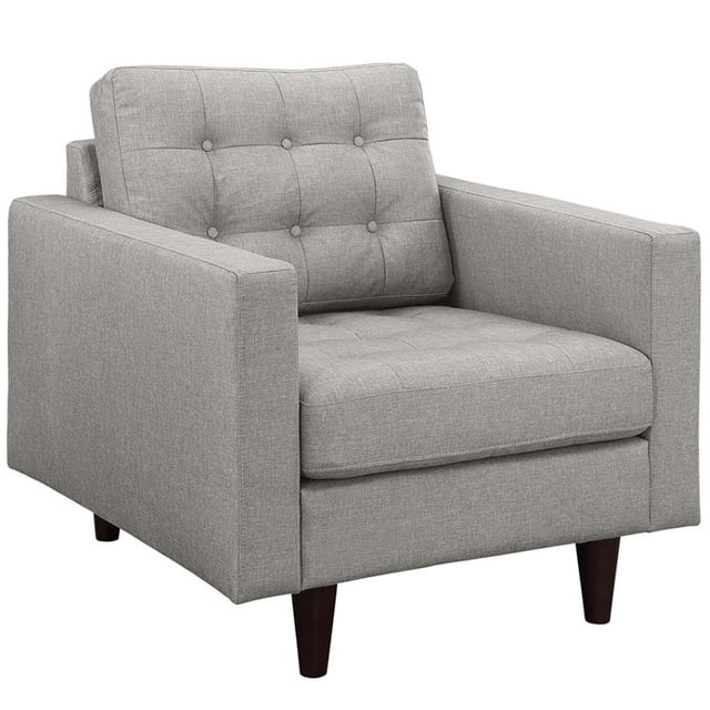 LexMod Empress Fauteuil Rembourré, 4 Pouces, Gris Pâle