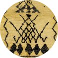 thumbnail image 1 of Ahgly Company Indoor Round Abstract Saffron Yellow Abstract Area Rugs, 4' Round, 1 of 6