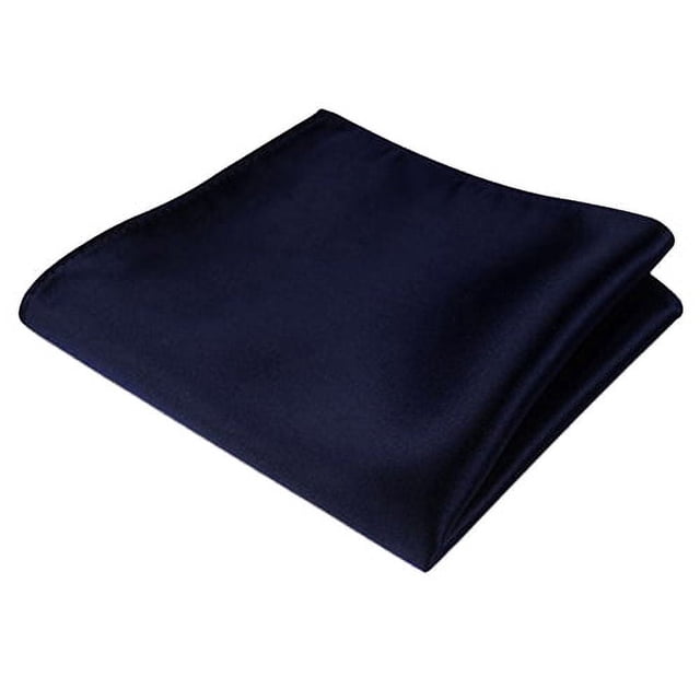 YOPTOP Men‘s Satin Solid Plain Color Handkerchief Hanky Pocket Square for Wedding Party,navyblue