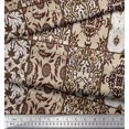 thumbnail image 3 of Soimoi Rayon Crepe Fabric Check & Damask Patchwork Decor Fabric Printed Yard 46 Inch Wide, 3 of 3