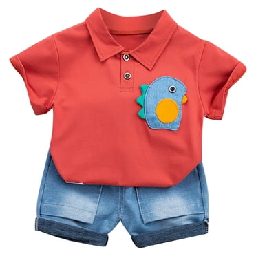 Baby Boy Summer Clothes Toddler Kids Baby Boy Casual Dinosaur Print Short-Sleeved Shorts Clothes Set 12-18 Month Boy Clothes 18-24 Month Boy Clothes Baby Boy Clothes 12-18 Months