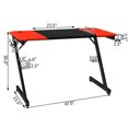 thumbnail image 2 of Gymax Bureau de Jeu 47 Pouces en Forme de Z avec Rangement pour Tasse Casque Haut-Parleur, 2 of 10