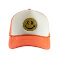 thumbnail image 2 of Gravity Threads Smile Face Embroidery Adjustable Trucker Hat - Cross Eye - White/Neon Orange, 2 of 2