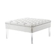 thumbnail image 2 of Inspired Home Stella Ottomane en Similicuir Table Basse Cocktail Carrée Capitonnée, 2 of 7