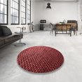 thumbnail image 4 of Ahgly Tapis Rond Lavable en Machine Intérieur Transitionnel Rouge Foncé, 8 Pieds Rond, 4 of 7