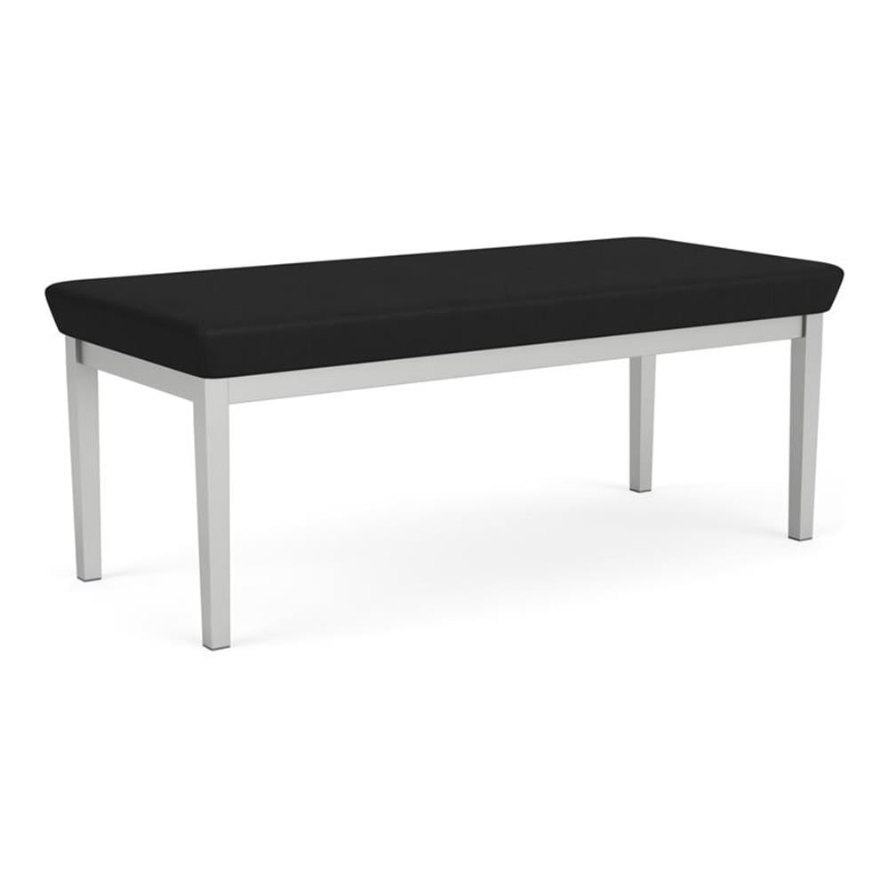 Banc 2 Places pour Réception et Salle d'Attente Lenox en Acier / Acier Argenté / Noir