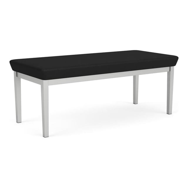 Banc 2 Places pour Réception et Salle d'Attente Lenox en Acier / Acier Argenté / Noir