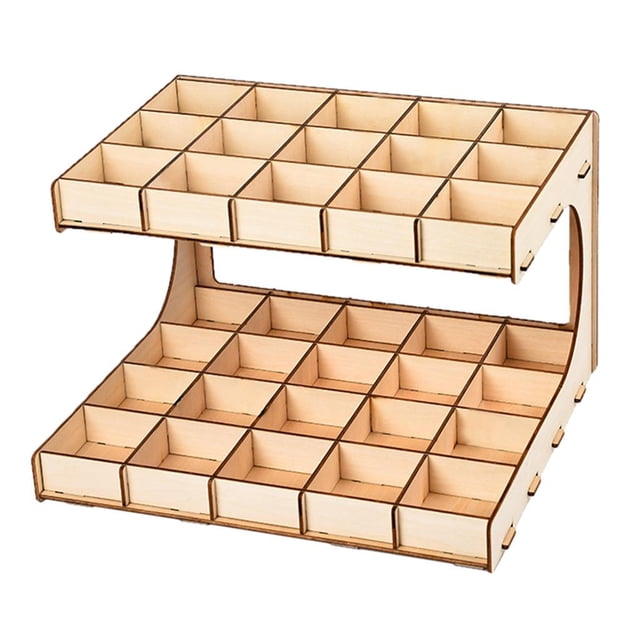 Tachiuwa DIY Wooden Paint Rack Stand Painting Ink Bottle Storage Holder Organizer Pigment 2-layer 35-grid