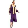 thumbnail image 2 of RUNQHUI Unisex Adult Choir Robe for Church Baptism V-neck Long Sleeve Christian Priest Robe Graduation Gown Costumes Purple S, 2 of 7