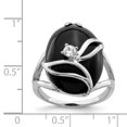thumbnail image 2 of 925 Sterling Silver Onyx and Cubic Zirconia Ring, 2 of 2