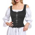 thumbnail image 2 of BLVB Hauts Corset Renaissance Femmes Médiéval Sans Manches Gilet Tenue Western Grande Taille Corsage à Lacets, 2 of 4