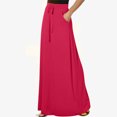 thumbnail image 2 of FAIWAD Women's Elastic High Waisted Maxi Skirt Drawstring Loose Casual Basic A-Line Skirts with Pockets, 2 of 7