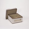 thumbnail image 4 of Household Essentials 510-3 Vision Storage Boxes With Lids | 3 Piece Set | Natural Canvas With Brown Trim, 4 of 5