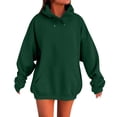 thumbnail image 2 of IMENGL Oversized Winter cotton hooded pullover sweatshirt, Green 4XL, Size M-5XL, 2 of 5