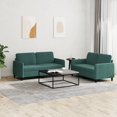 thumbnail image 1 of vidaXL 2 Piece Sofa Set Dark Green Velvet, 1 of 4