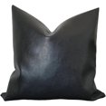 thumbnail image 1 of Vegan Leather Cushion Cover - Perfect Size and Fit (Ebony), 1 of 8
