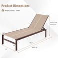 thumbnail image 3 of Costway 2 PCS 6-Position Lounge Chair Chaise Aluminium Adjust Recliner Brown, 3 of 9