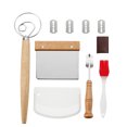 thumbnail image 2 of Agiferg Handmade Baguette Dough Bread Cutting Cutter Flour Mixer Baking Tool Scraper, 2 of 9