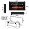 thumbnail image 2 of Costway 36'' Electric Fireplace Recessed Ultra Thin Wall Mounted Heater Multicolor Flame, 2 of 10