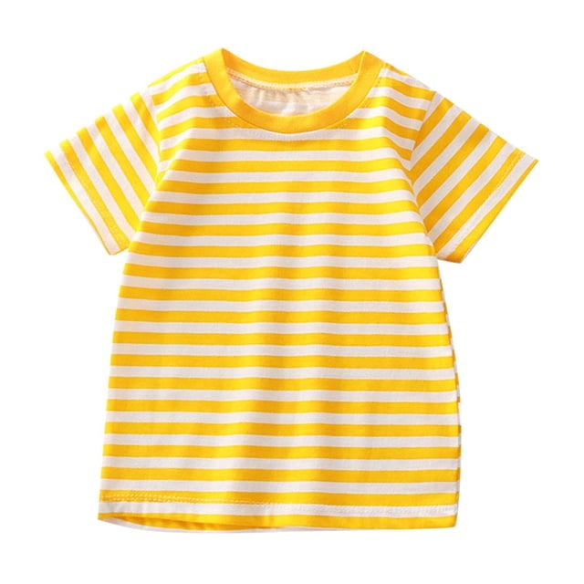 WRKEKC T-Shirts pour Garçons, Hauts d'Été pour Garçons, T-Shirts de Sport à Manches Courtes Décontractés d'Été pour Enfants à Col Rond à Rayures Imprimées