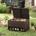 thumbnail image 4 of Costway Coffre de Terrasse de 48 Gallons avec Étagère à Chaussures, Doublure Imperméable, Couvercle, Boîte de Rangement Extérieure, 4 of 10