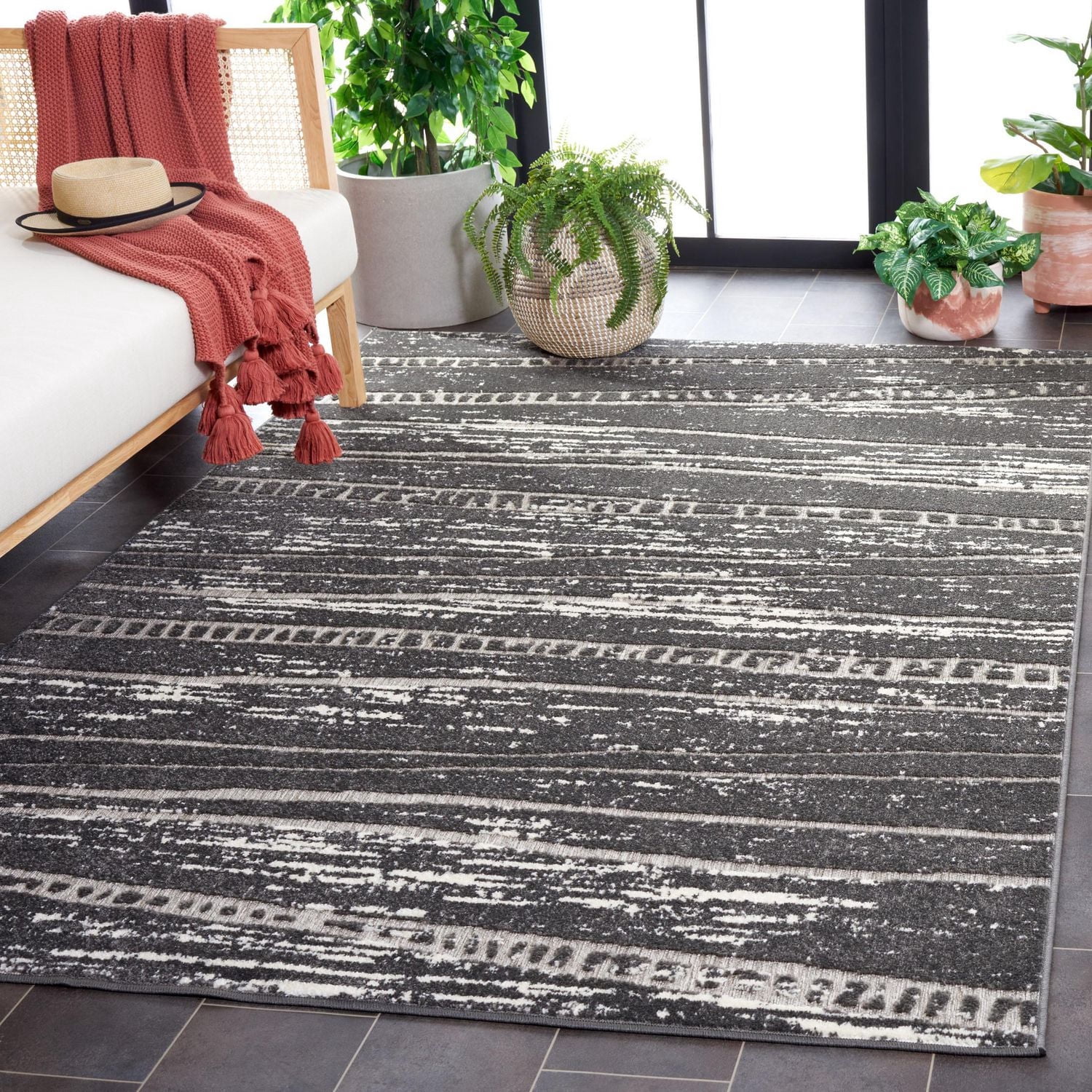 SAFAVIEH Cottage Neville Geometric Indoor/Outdoor Area Rug