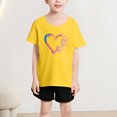 thumbnail image 5 of Rbaofujie T-Shirt à Manches Courtes à Col Rond pour Fille avec Imprimé Cœur, T-Shirts Graphiques, Haut Mignon, 5 of 5