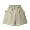 thumbnail image 3 of zanvin Shorts d'Été pour Femme à Taille Élastique, Jambe Grand, Unis, Imitation Coton et Lin, 3 of 4