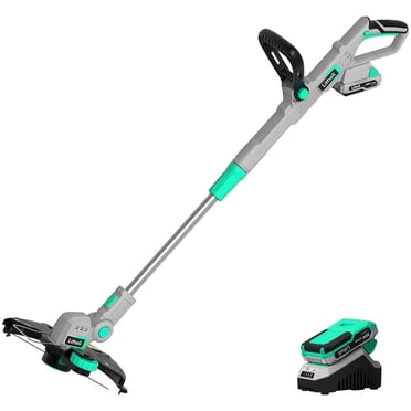 Litheli 20V Cordless String Trimmer,12-Inch Battery Powered Grass Trimmer & Wheeled Edger, Automatic Line Feed, 2.0Ah Battery and Charger, for Grass Trimming