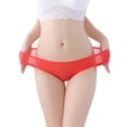 thumbnail image 1 of B91xZ Culotte en Coton pour Femme Grande Taille, Unie, Échancrée, TG Rouge, 1 of 5