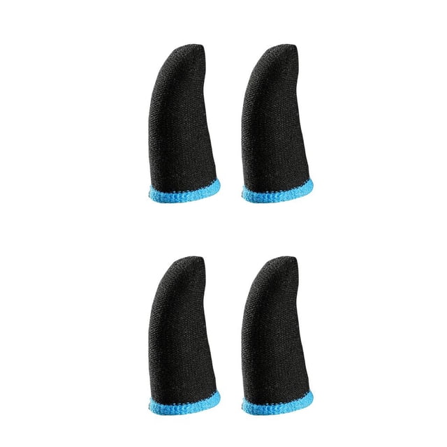 Maytalsory 2 Pcs Gaming Controller Gloves Touch Screen Anti-skid Elastic Sleeve Fingertips Cover Portable Computer Smartphone Black Blue 2Set