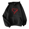 thumbnail image 4 of WZXFASHION Chandail à Capuchon pour Femmes à Couleur Unie à Manches Longues Imprimé Amour Rabais de 50 % Liquidation Chandail à Capuchon Léger à Fermeture Éclair, 4 of 4