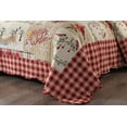 thumbnail image 3 of MarCielo Rustic Lodge Deer Christmas Quilt Quilted Bedspread Queen Size Red, 3 of 6
