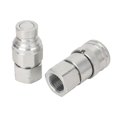 thumbnail image 1 of Quick Connect Couplers, Hydraulic Quick Coupling Carbon Steel 2PCS Safe and Stable  for Skip Steer Loader, 1 of 7