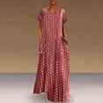 thumbnail image 1 of EGNMCR Robes d'Été Femmes Tendance 2024 Femmes Grande Taille Ample Manches Courtes Vacances Poches Imprimé à Pois Robes Maxi, 1 of 6