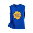 thumbnail image 1 of Hauts Grande Taille pour Femmes Débardeur Sans Manches Imprimé Fleurs de Soleil Été et Printemps Col Rond Décontracté Ample Confortable T-Shirts, 1 of 5