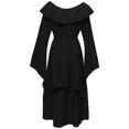 thumbnail image 3 of UPPADA Liquidation Robes d'Invitée de Mariage à Manches Évasées pour Femmes Robe de Cocktail Chic Robes de Bal d'Hiver Robes de Cocktail Formelles Robe Bleu Marine et Blanche, 3 of 4