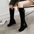 thumbnail image 2 of XZNGL Womens Warm And Comfortable Suede Belt Buckle All Match Inner Heightening Boots, 2 of 9