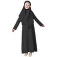 thumbnail image 1 of MEZZALL Robe pour Filles à Manches Longues Robe de Prière Hijab pour Enfants Filles Abaya Mignonne Robe d'Été pour Tout-Petits, Noir, 9-10 Ans, 1 of 6